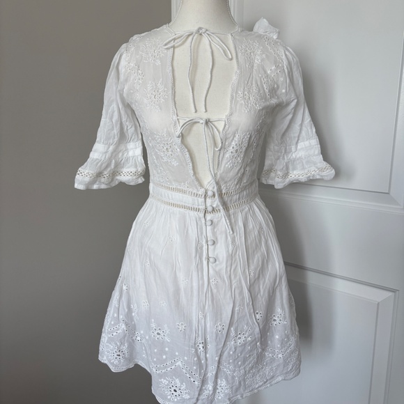 Cotton tie front top eyelet vintage bikini cover up - Picture 4 of 7